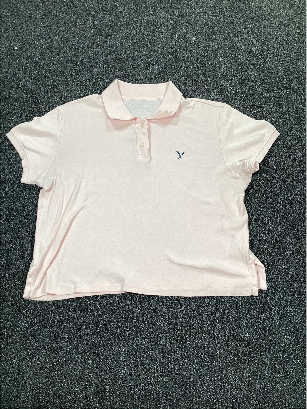 y2k American Eagle Light Pink Polo Shirt Size S